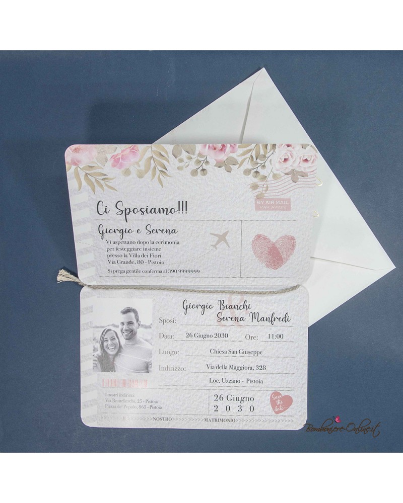 Partecipazione nozze Love Passport