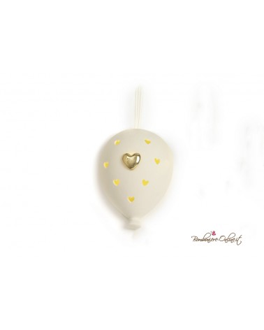 Bomboniera Profumatore piccolo da appendere Palloncino Cuore Oro Luce Led