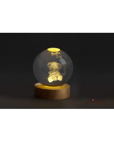 Bomboniera Globo Piccolo Orsetto con Luce Led