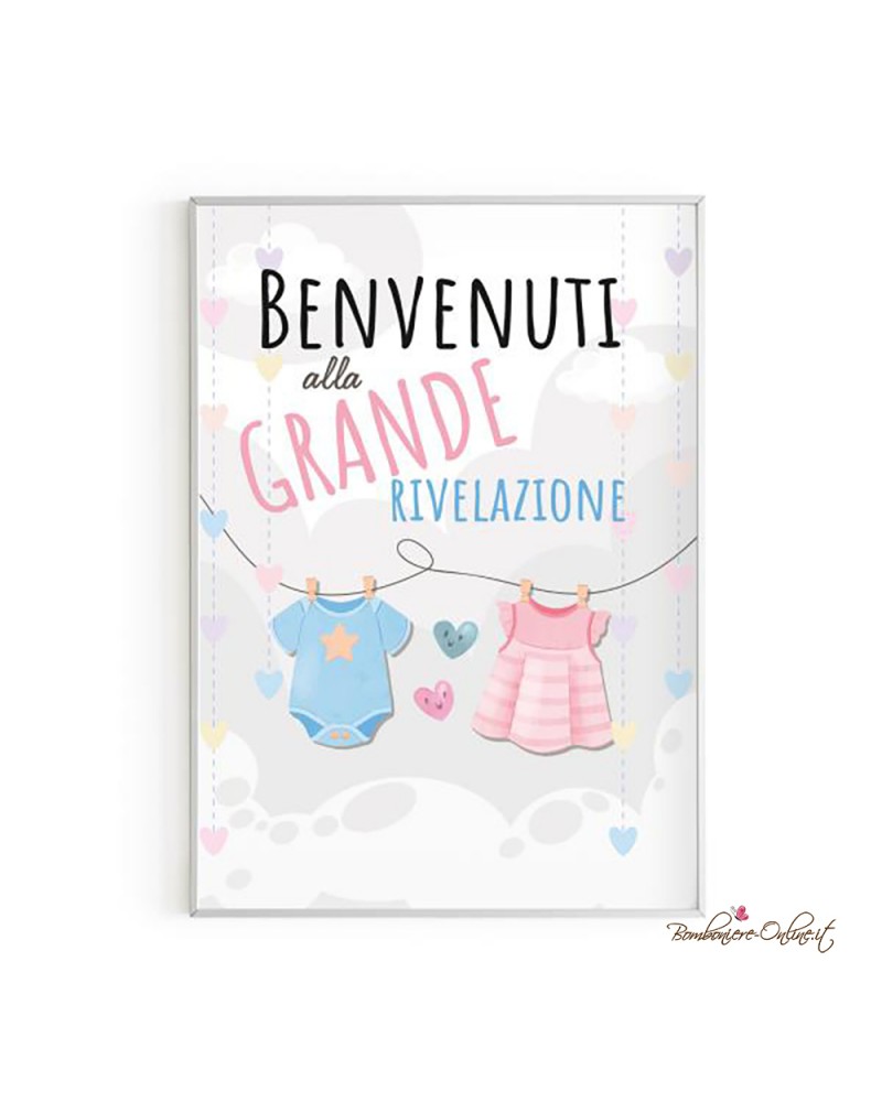 Cartellone di Benvenuto Party Baby Shower Abitini