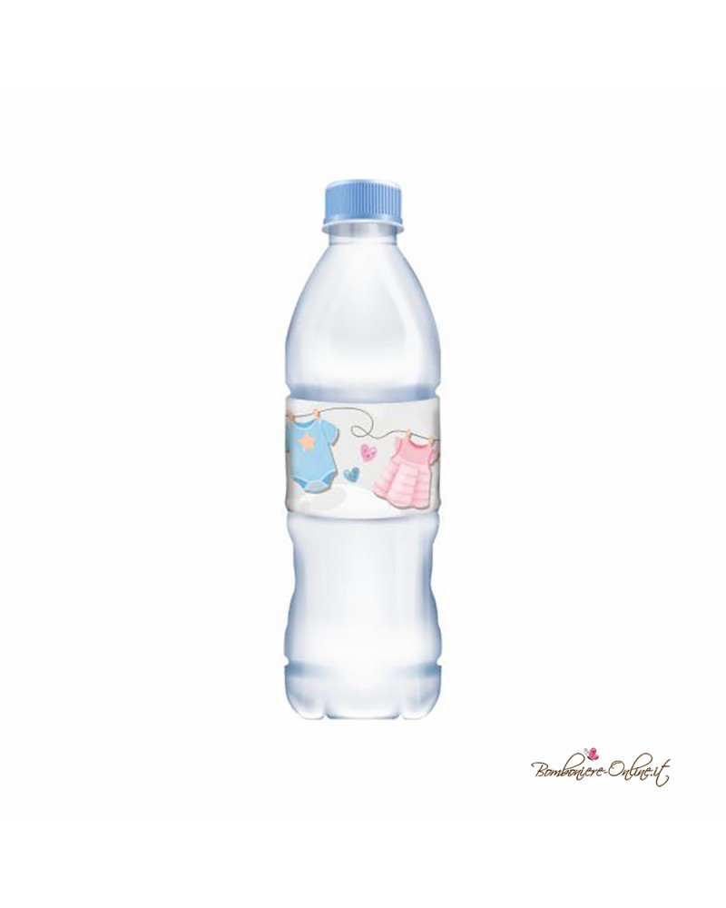 Etichetta Adesiva per Bottiglietta Acqua Linea Baby Shower Abitini