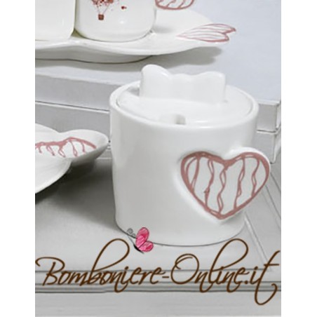 Bomboniera nozze Zuccheriera  in ceramica linea "In love"